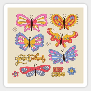 funky butterflies Magnet